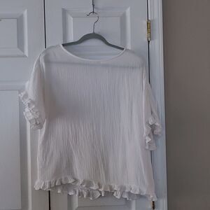 Beachlunchlounge oversized soft white swim coverup top  Sz S
